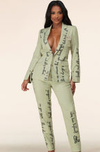 Load image into Gallery viewer, Shaunie Sage Blazer and Pants Set