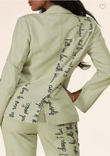 Load image into Gallery viewer, Shaunie Sage Blazer and Pants Set