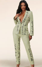 Load image into Gallery viewer, Shaunie Sage Blazer and Pants Set