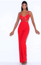 Load image into Gallery viewer, Red Cutout Strappy Jumpsuit