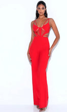 Load image into Gallery viewer, Red Cutout Strappy Jumpsuit