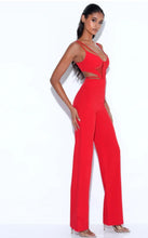 Load image into Gallery viewer, Red Cutout Strappy Jumpsuit