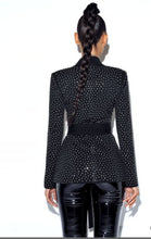 Load image into Gallery viewer, Crystal Embellished Black Blazer Jacket