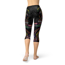 Load image into Gallery viewer, Womens Sugar Skull Capri Leggings