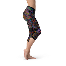 Load image into Gallery viewer, Womens Sugar Skull Capri Leggings
