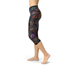 Load image into Gallery viewer, Womens Sugar Skull Capri Leggings
