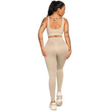Load image into Gallery viewer, Ribbing Seamless Yoga Sets Fitness Sports Set Tank Crop Top Pants
