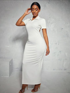 Beige me out ribbed dress