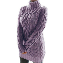 Load image into Gallery viewer, Turtleneck Oversized Long Sleeve Knit Sweater Dress
