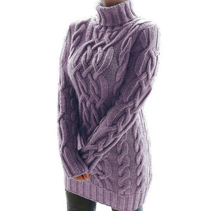 Turtleneck Oversized Long Sleeve Knit Sweater Dress
