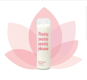 Pretty please prayer candle Pink Peony Coconut