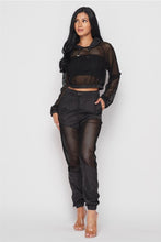 Load image into Gallery viewer, Yours Truly Fishnet Jogger Pants Set
