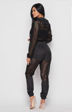 Load image into Gallery viewer, Yours Truly Fishnet Jogger Pants Set
