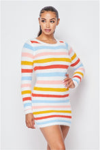 Load image into Gallery viewer, Dee Dee Stripe Fuzzy Knit Dress
