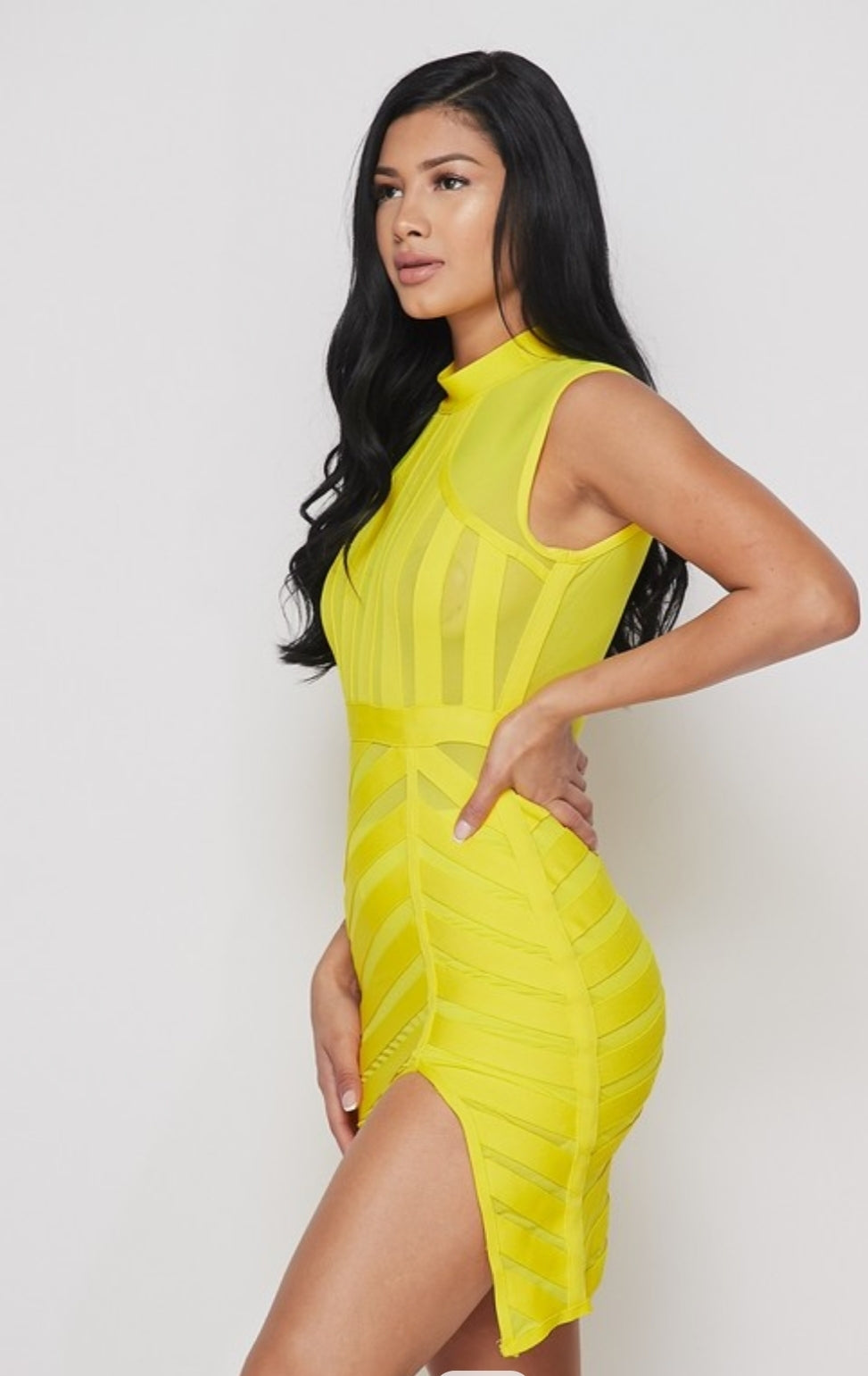 Millie Yellow Bandage Dress large
