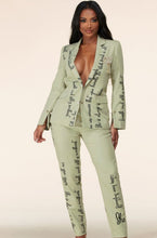Load image into Gallery viewer, Shaunie Sage Blazer and Pants Set
