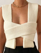 Load image into Gallery viewer, Sleeveless Knitted Crop Sexy Sweater

