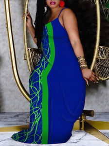 Dasia Deep Blue Green Floor Length Dress