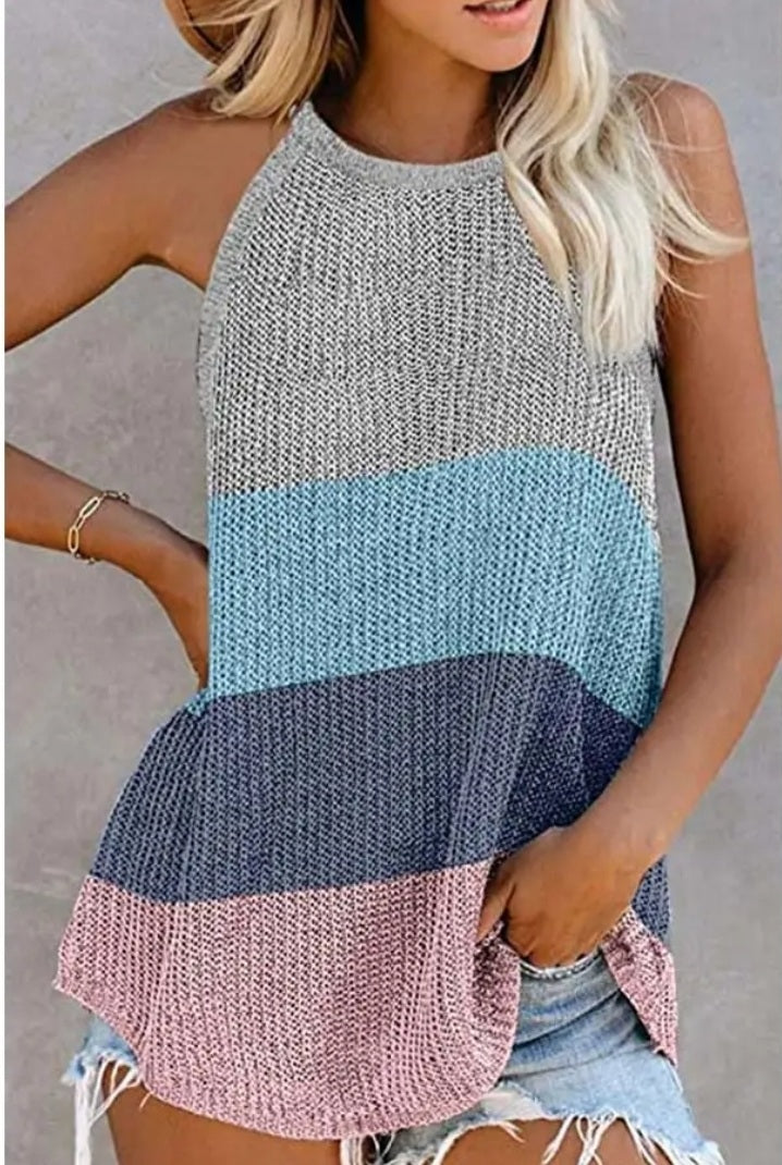 Marie Multi Color Striped Knitted Top