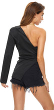 Load image into Gallery viewer, Betty Asymmetric One Side Belted Blazer
