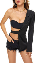 Load image into Gallery viewer, Betty Asymmetric One Side Belted Blazer
