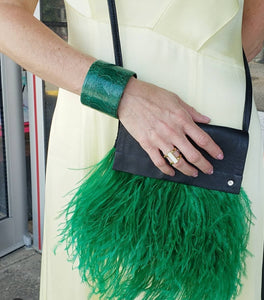 Omni Handbag with Ostrich Feathers
