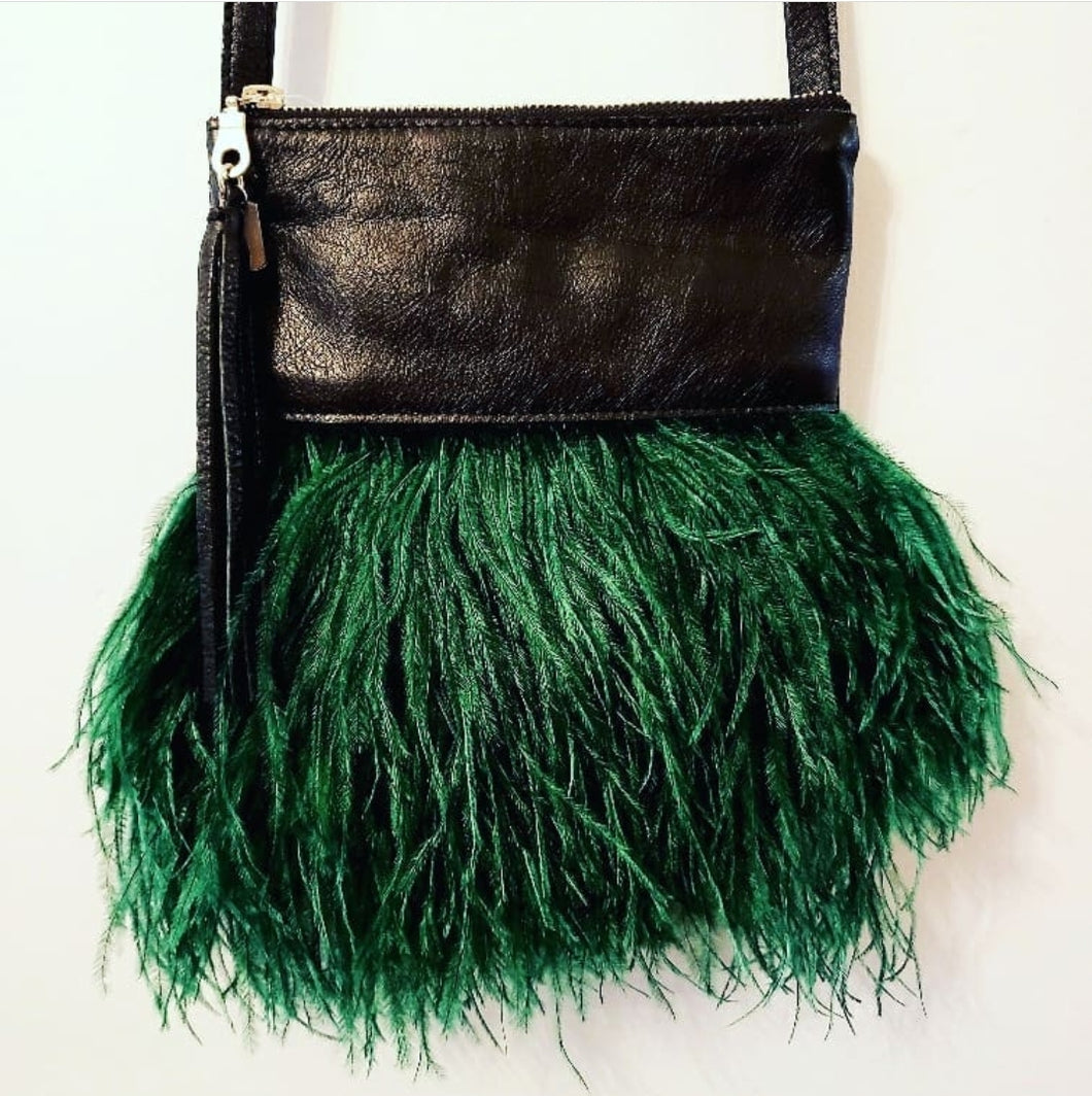 Omni Handbag with Ostrich Feathers