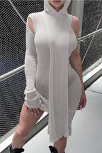 Load image into Gallery viewer, Mary Jane One Sleeve Hooded Dress
