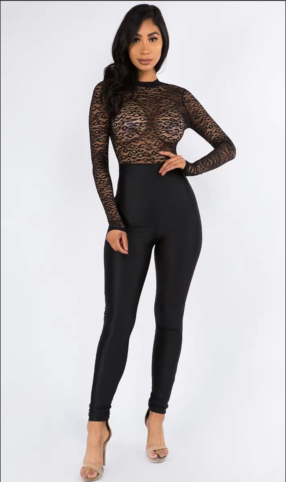 Lace Top Catsuit