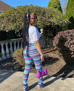 Cami Multi-Color Striped Knit Pants