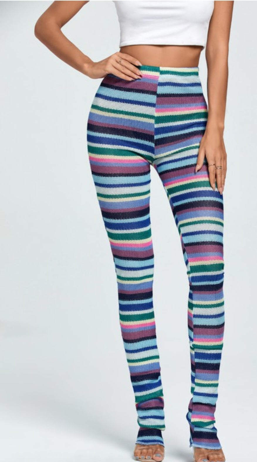 Cami Multi-Color Striped Knit Pants – Eunoiashops