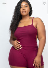 Load image into Gallery viewer, Ashley Curvy Ribbed Bodycon Romper
