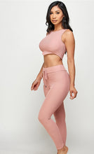 Load image into Gallery viewer, Tootie Two Piece Rib Crop Top &amp; Drawstring Leggings
