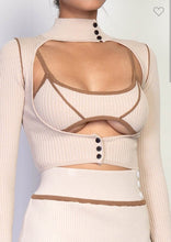 Load image into Gallery viewer, Nona Two Piece Sweater Cardigan Knit Crop top set
