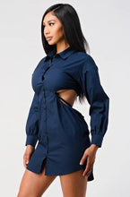 Load image into Gallery viewer, CUT OUT SHIRT DRESS
