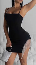 Load image into Gallery viewer, Tassle side spaghetti strap mini dress
