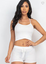 Load image into Gallery viewer, Robyn Ribbed Crop Cami Top &amp; Shorts Set
