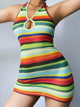 Load image into Gallery viewer, Sexy Backless Bandage Halter Striped Dress

