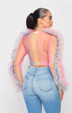 Load image into Gallery viewer, Reach Higher Tulle Mesh Ruffle Top
