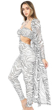 Load image into Gallery viewer, Zebra Mesh Print Duster and Jumpsuit
