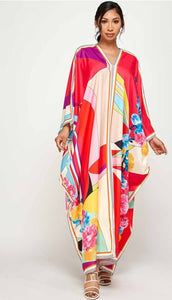 Flora Kimono floral maxi dress