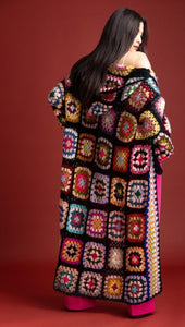 Lila Hooded Crochet Kimono