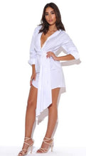Load image into Gallery viewer, On My Mind Draping White Shirt Dress
