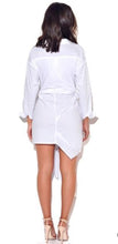 Load image into Gallery viewer, On My Mind Draping White Shirt Dress

