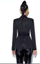 Load image into Gallery viewer, Crystal Embellished Black Blazer Jacket
