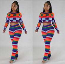 Load image into Gallery viewer, Color Block Top and Pants Set

