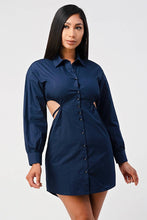 Load image into Gallery viewer, CUT OUT SHIRT DRESS
