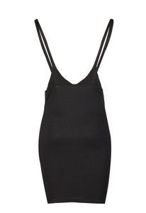 Women's Bodycon Shoulder Straps High Waist Overall Skirt Suspender Skirt