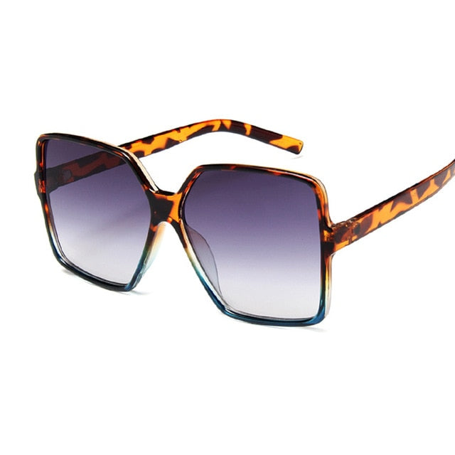 New Square Thick Frame Sunglasses Women Big Size Eyewear Lunette Femme  Luxury Brand Sun Glasses Hollow