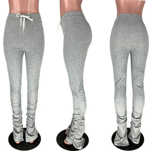 Stacked ruched sweatpants leggings joggers